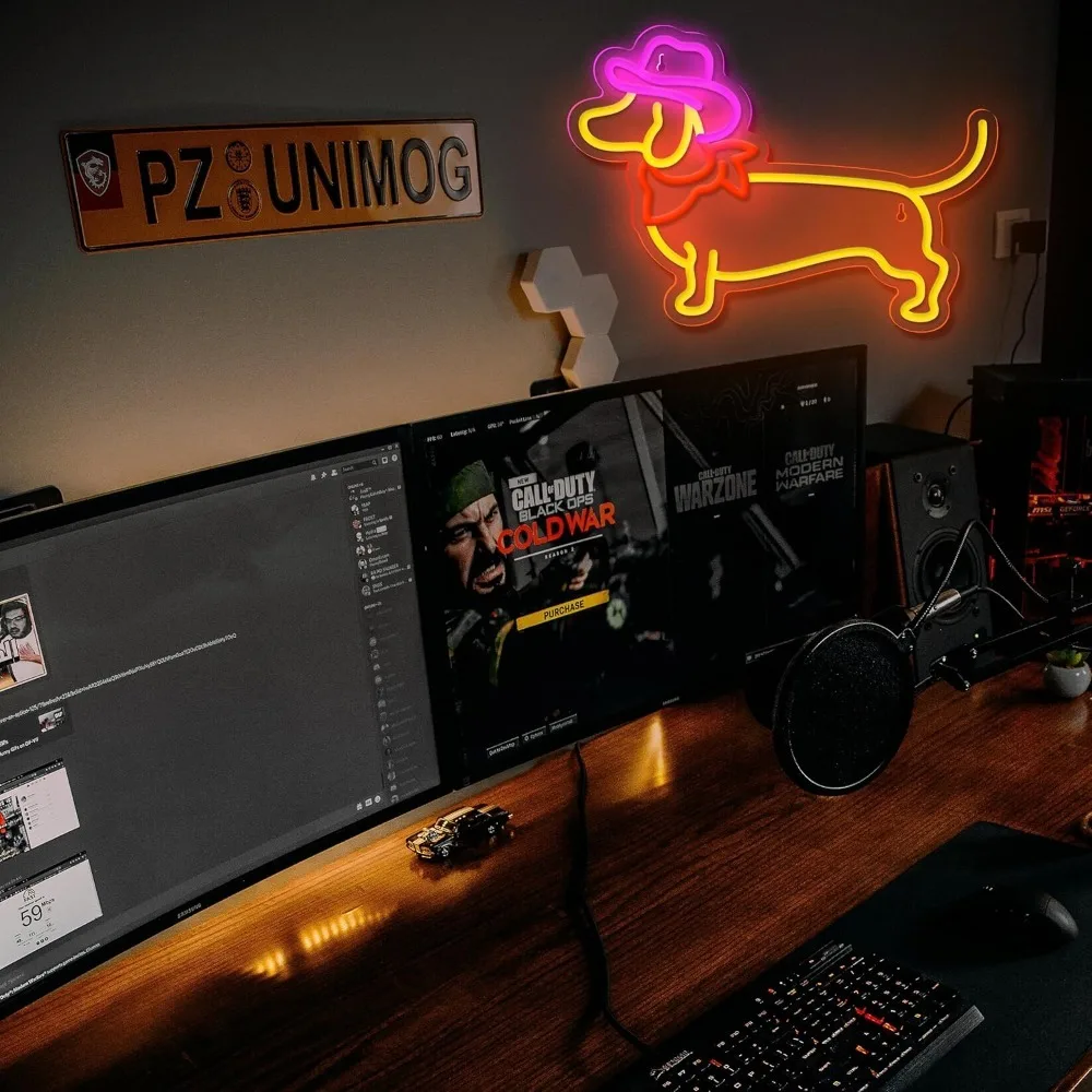 Cowboy Hat Neon Sign for Wall Decor Guitar Neon Light Beer Bar Sign Music Neon Signs for Home Bar Pub Shop Party Bar Led Sign