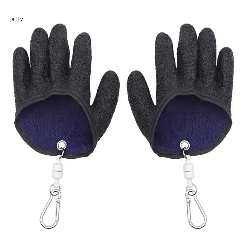 

448C Fishing Catching Glove Protect Hand from Puncture Scrapes Fisherman Professional Catch Fish and with Magnet Release