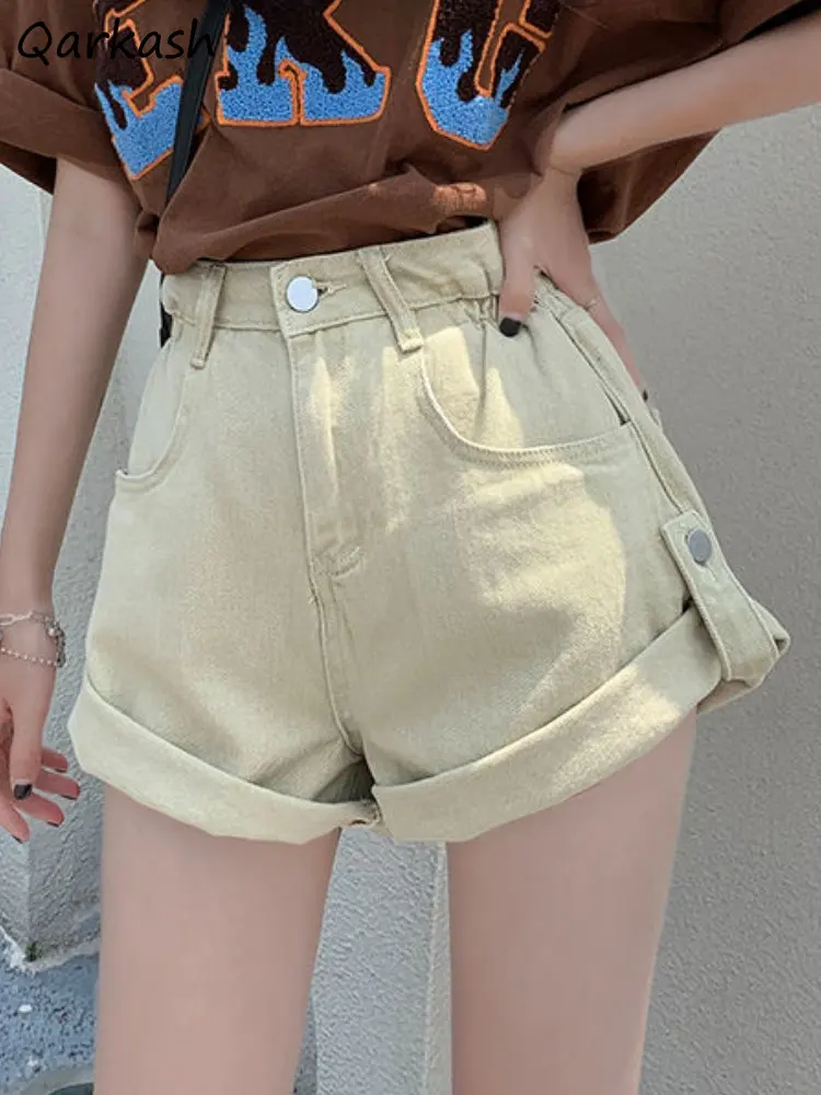 

Denim Shorts Women Sexy Summer Vintage Streetwear High Waist Korean Style Mujer Harajuku Aesthetic Fashion Students Basics Daily