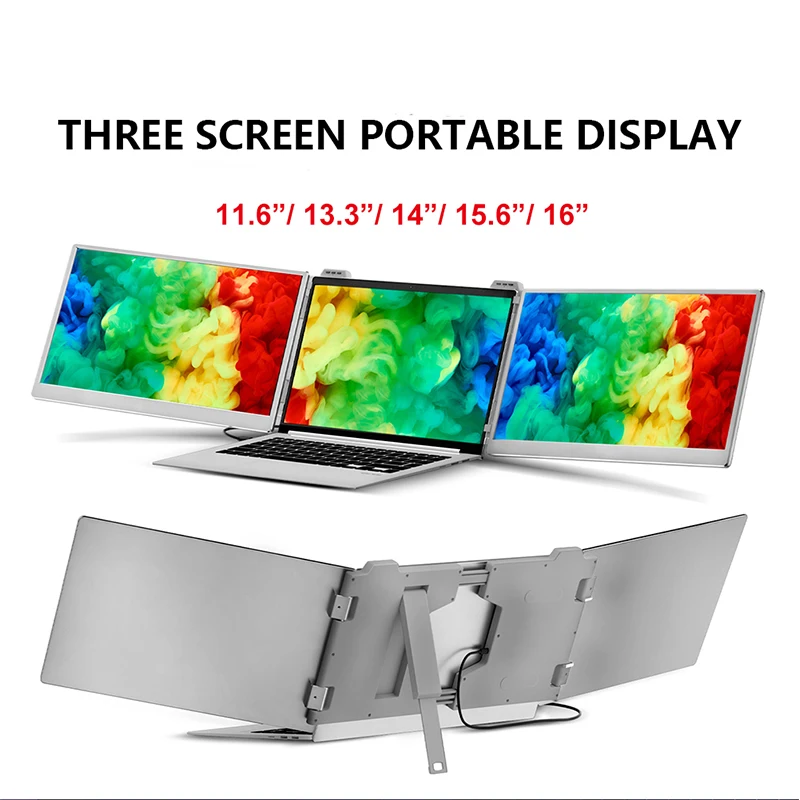 15.6 Inch IPS USB FHD Portable Monitor Office Gaming External Extension Dual LED Display Second Triple Laptop Screen Extender