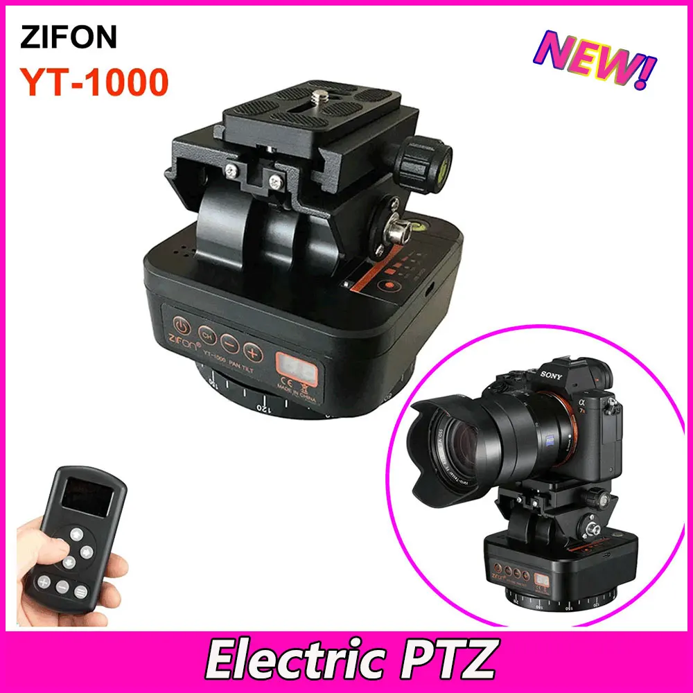 ZIFON YT-1000 YT-1200 Remote Control Pan Tilt Motorized Tripod head Electric Rotation Panoramic head for Phones Cameras