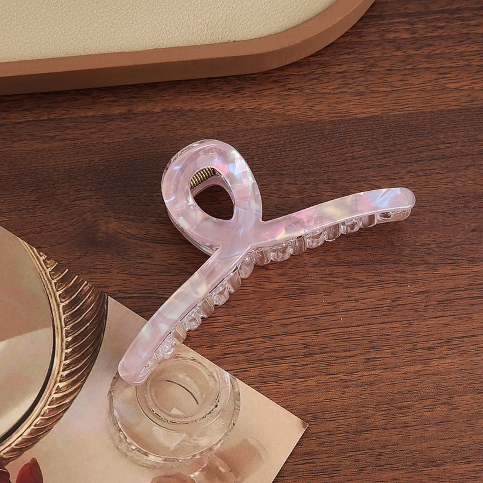 1 Stück schillerndes Band – geformtes Haarklammern-Set, 4 Pastellfarben, stilvolle Haarklammern für Frauen, schicke Hochsteckfrisur-Accessoires – Detail 9