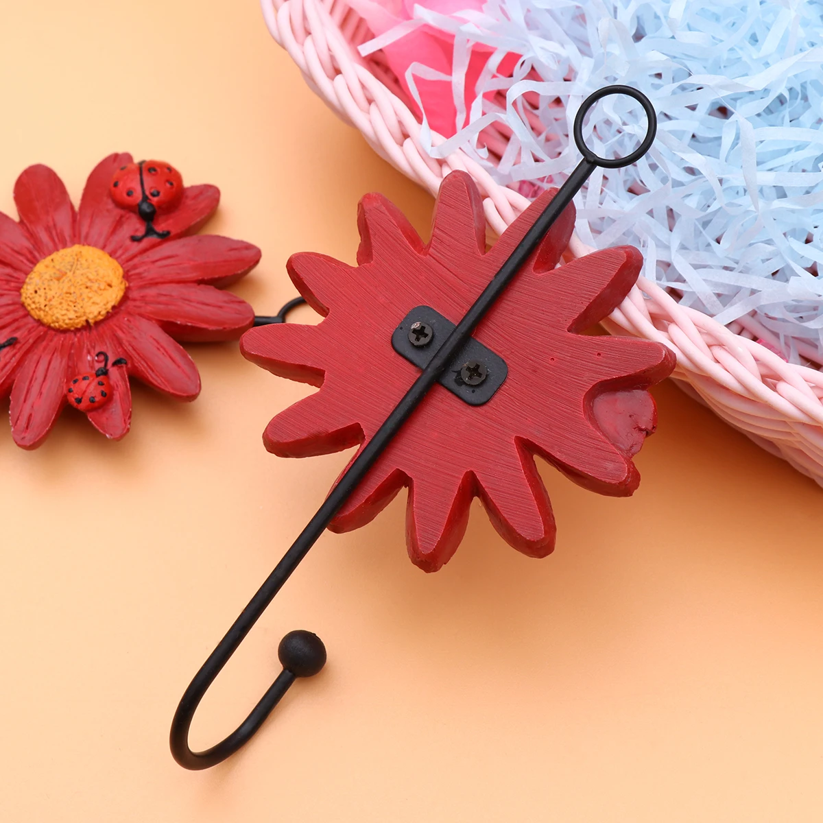 

4 Pcs for Resin Daisy Bedroom Kitchen Resin Wall Hanger Bathroom Hooks Hanging Keys Wall Hooks Towels Home Decor