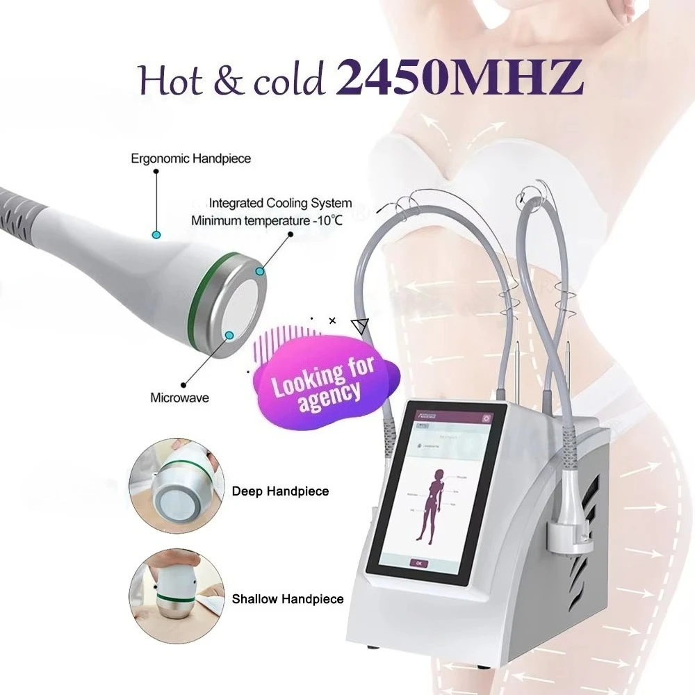 Freeze Wave 2450MHZ Cryotherapy To Dissolve Fat Dual Handles Suitable for Localized Fat and Cellulite Slimming Machine for Salon