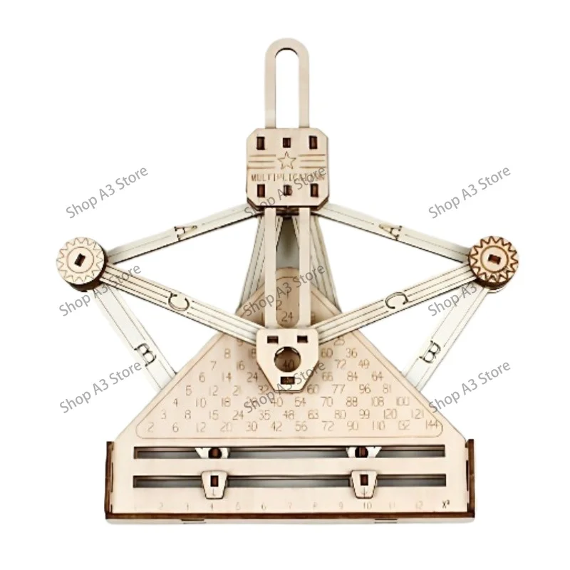 Wooden multiplication calculator hand-assembled scientific experiment teaching aids connecting rod drive multi-functional