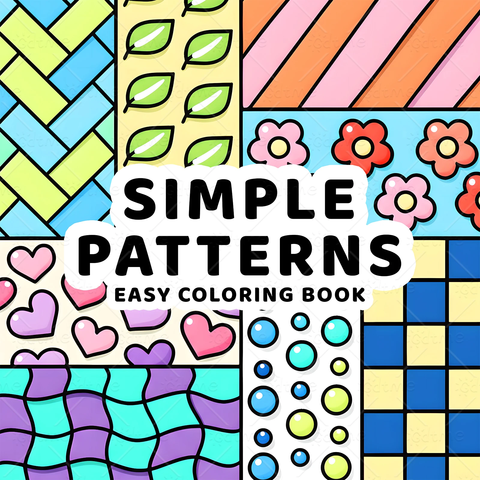 

Книга-раскраска SIMPLE & PATTERNSE для взрослых с милыми и уютными повседневными занятиями для расслабления (Раскраска «Уютные пространства»)