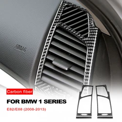 Carbon Fiber Stickers Sides Air Conditioning Outlet Panel Frame Trim For BMW 1 Series E81 E82 E87 E88 2008-2013 Car Accessories