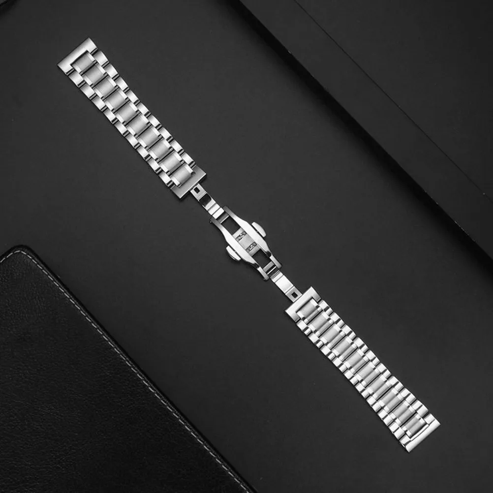 

Ремешок для часов из нержавеющей стали, 16 мм, серебристый, сменный ремешок для мужчин и женщин, прочный, модный, классический, из цельного металла, цепочка