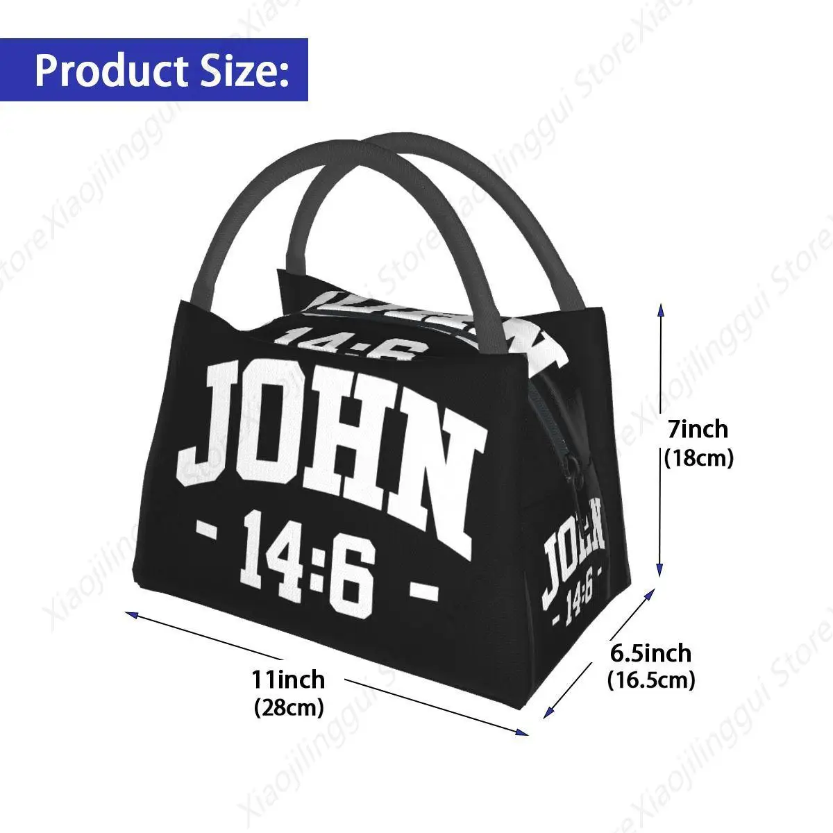 Lunch Bag Women Catholic Bible John 14 6 14:6 Insulated Cooler Bag Portable Picnic School Christian Canvas Lunch Box Bento Pouch