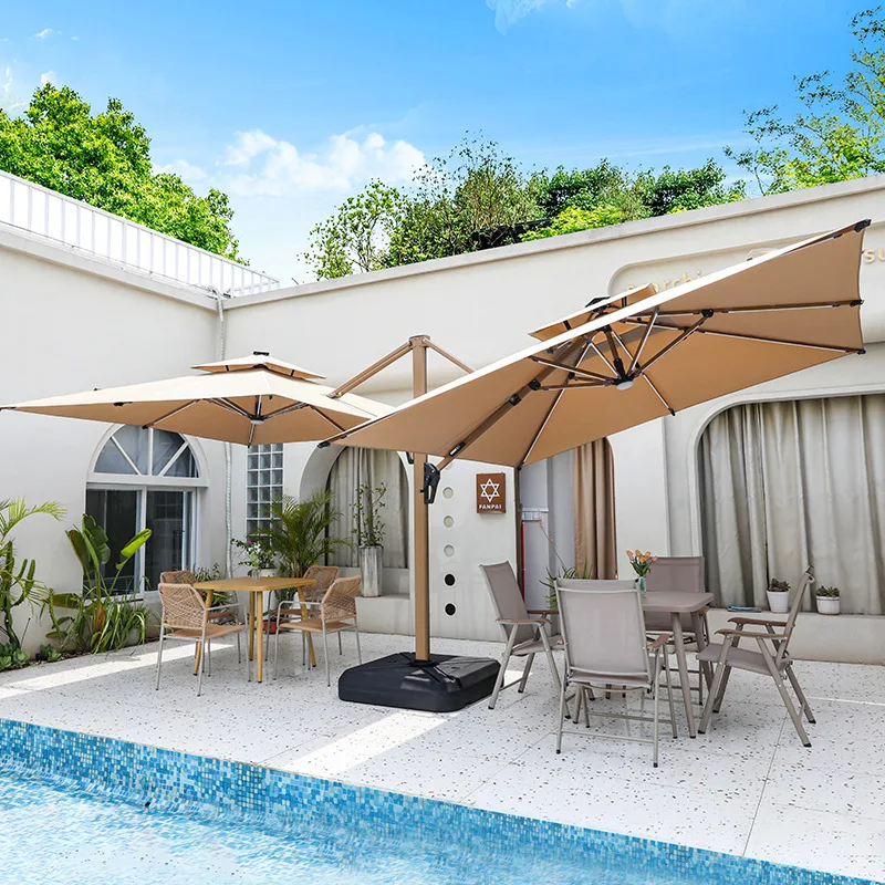 

Уличный зонт для патио, сада, балкона, солнечный двойной зонт, зонт для виллы, уличный зонт для отдыха, коммерческий римский зонт