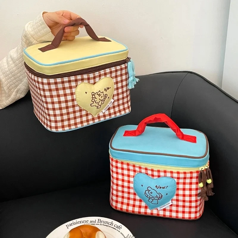 bolsa-termica-isolada-para-mulheres-e-criancas-bolsa-termica-portatil-xadrez-para-piquenique-caixa-de-comida-a-prova-d'agua-bolsa-bento-para-escola-e-trabalho