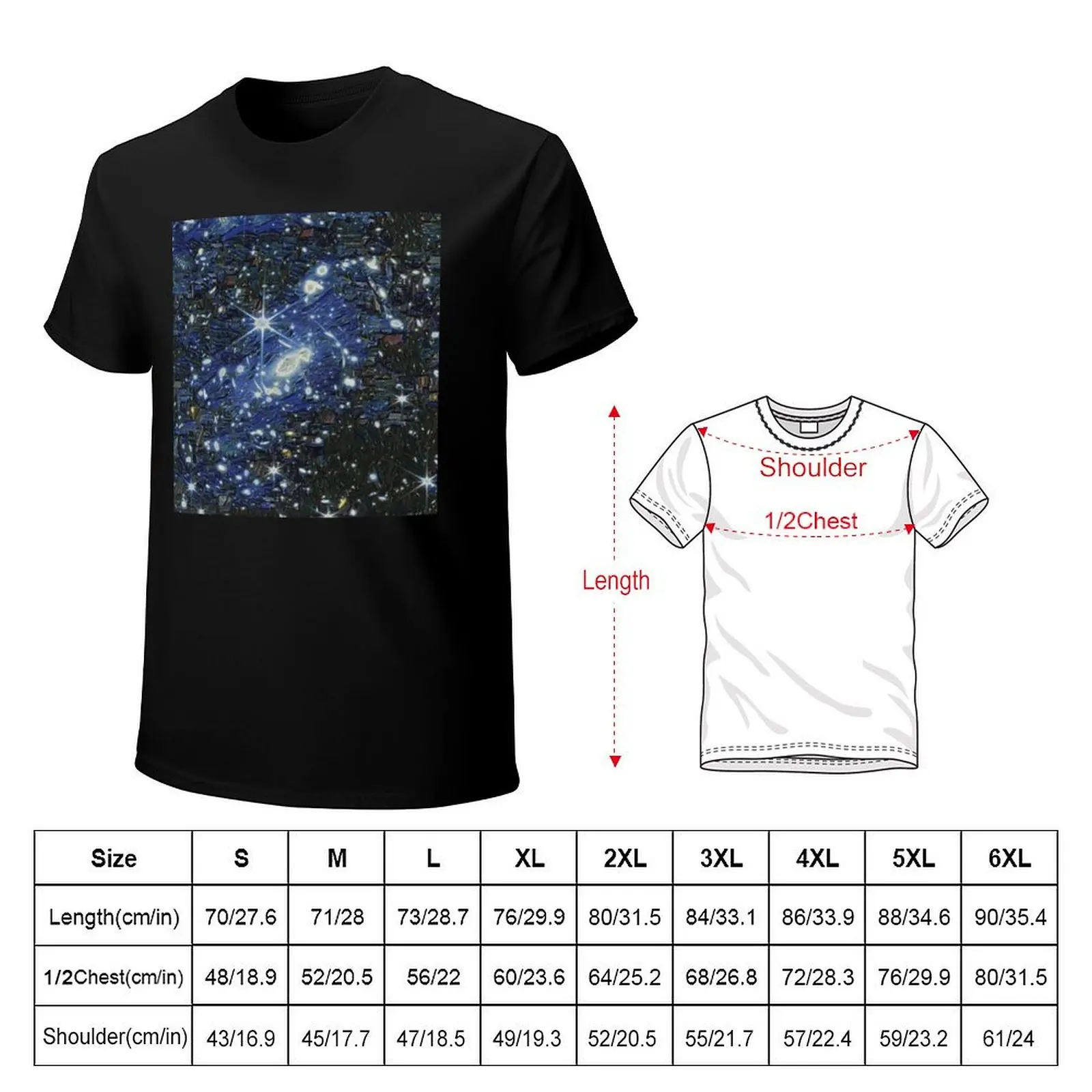 JWST Space Telescope Deep Field in Van Gogh style T-Shirt Plus Size All Match Tee Shirt