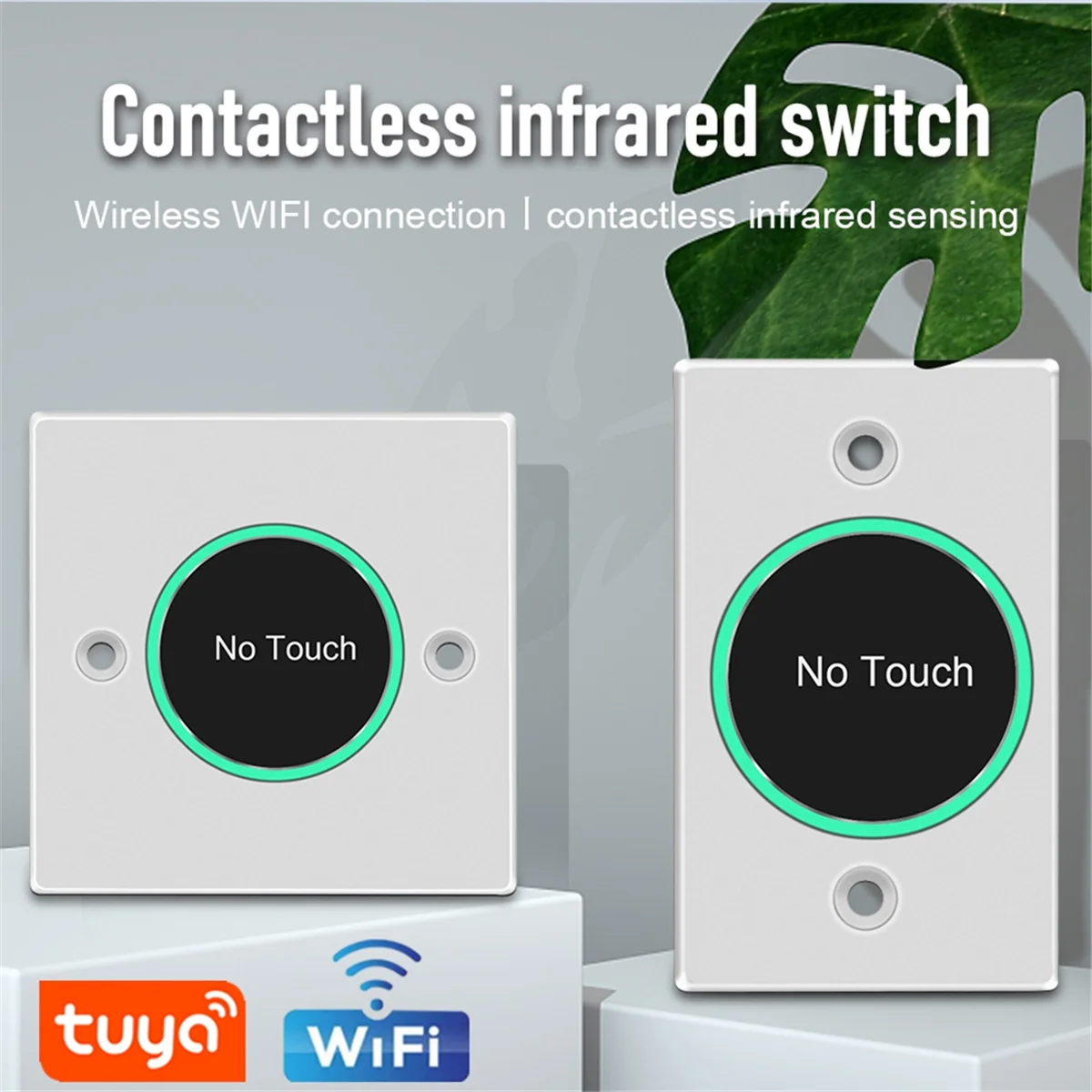 Interruptor inteligente con Wifi para salida de puerta, pulsador sin contacto, inducción infrarroja, Control remoto B, Tuya