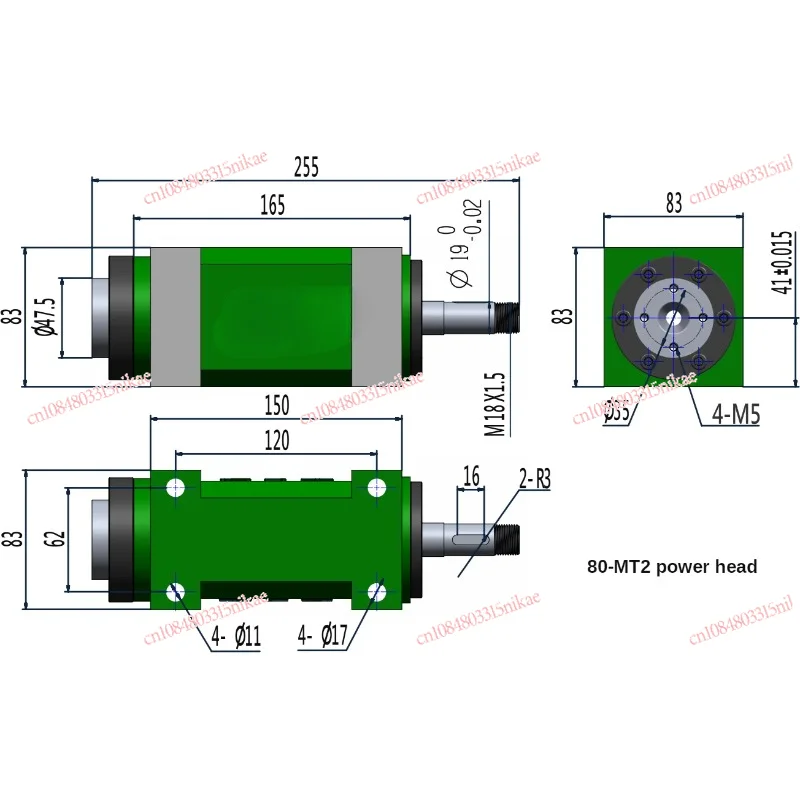 MT2  spindle power head Milling/ milling head / cutting machine spindle spindle drilling and milling machine tapping