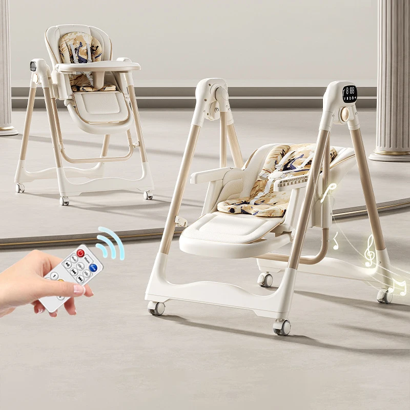 

Детский стульчик для кормления - портативный пластиковый многофункциональный стульчик для еды, складной, с регулируемой спинкой, с функцией ручного качания, для детей от 0 до 4 лет