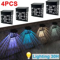 4PCS Solar Wall Light 3 Led Outdoor Garden IP65 Waterproof External Sconce for Street Balcony Courtyard Landscape Decoration