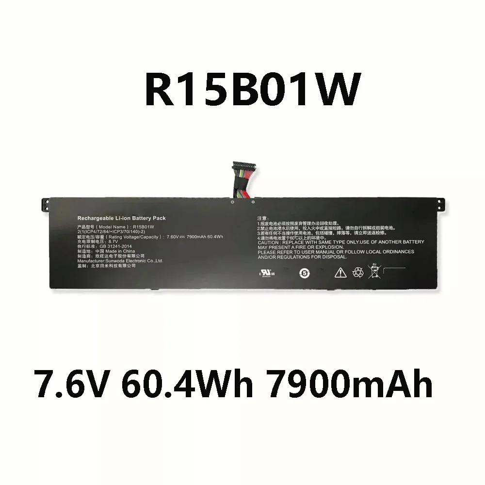 R15B01W 60.4Wh 7900mAh 7.6V Laptop Battery For Xiaomi ml Pro i5 15.6 Tablet Series