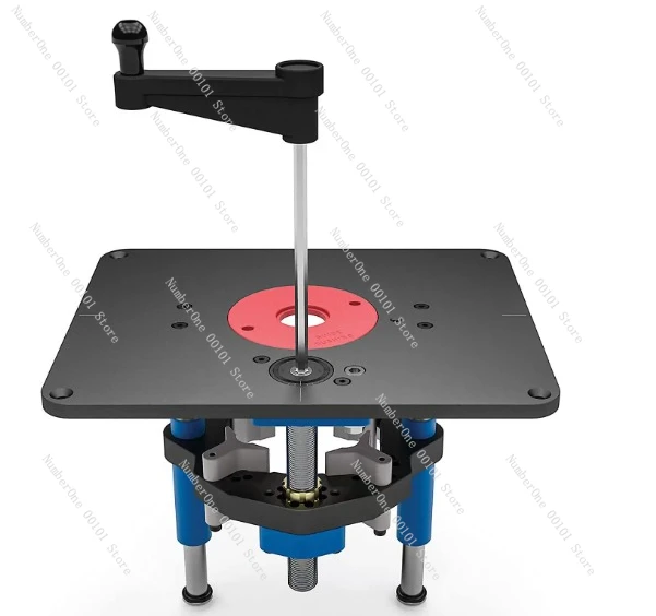 Hand-Cranked Lift Trimmer Flip Base, Woodworking Slotting Adjustment Platform