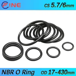 Nitrile Butadiene Rubber NBR Sealing O Ring Repair Skeleton Oil Seal Gasket O Ring Seal Washer CS 5.7/ 6mm OD 17-430mm