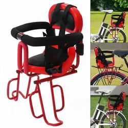 Child Bike Seat Baby Kids Bicycle Chair Carrier Safety Toddler Back Seat with Pedal and Seat Cushion for Children