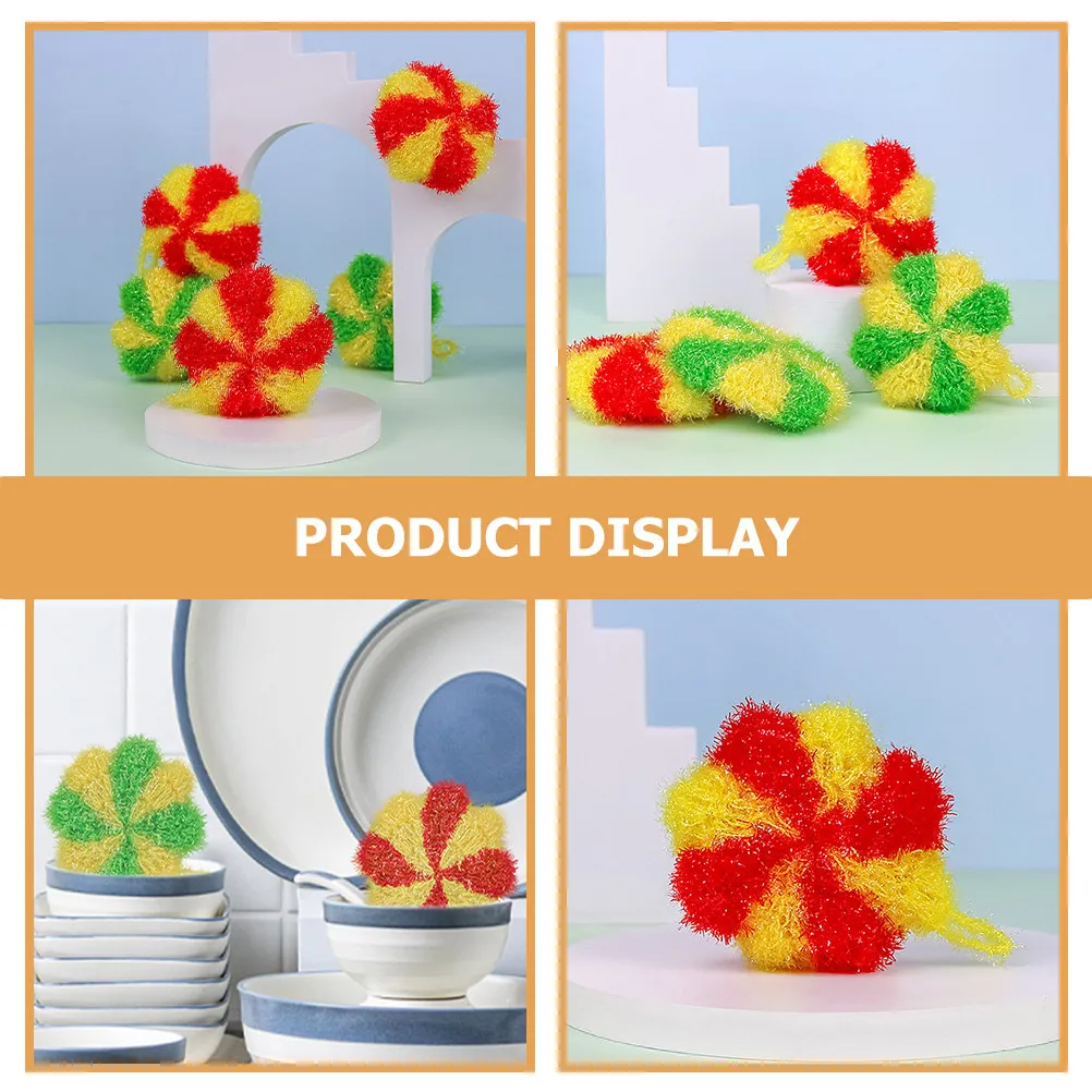 10pcs Round Windmill Dish Cloths – Polyester Kitchen Towels, Soft Skin-Friendly & High-Density for Dishwashing