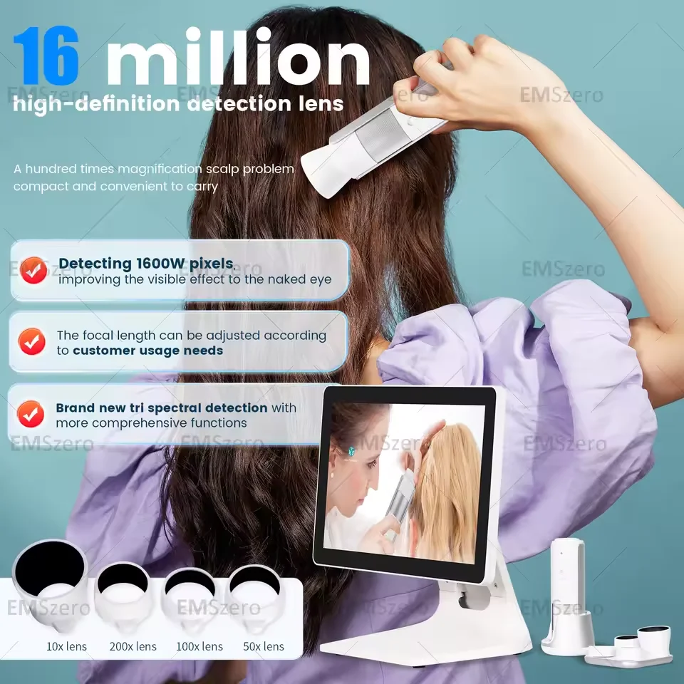 Perangkat Perawatan Kulit Kepala Pro 2025 7 In 1 Analisis Folikel Rambut Teknologi Kesehatan Tingkat Lanjut Bersertifikat CE Peralatan Aman Non Invasif