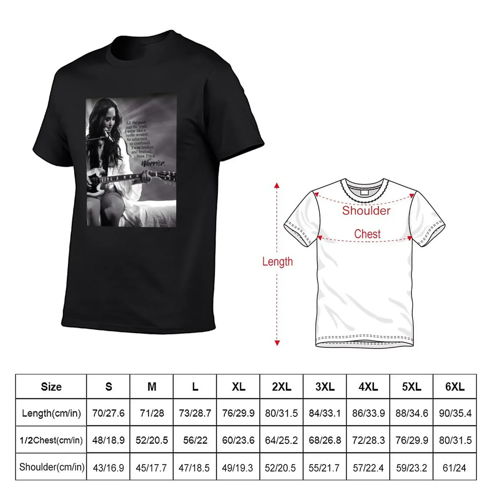 Demi Lovato Warrior (Better fit for phone cases) T-Shirt kawaii clothes summer top plain mens vintage t shirts