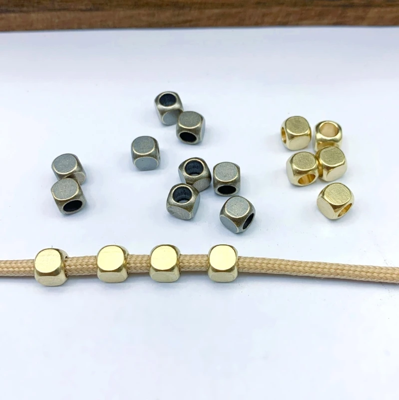 20pcs Brass Paracord DIY Accessories Stylish Outdoor Pendant Beads Brass Strain Isolate Beads Accessory for Paracord Dropship