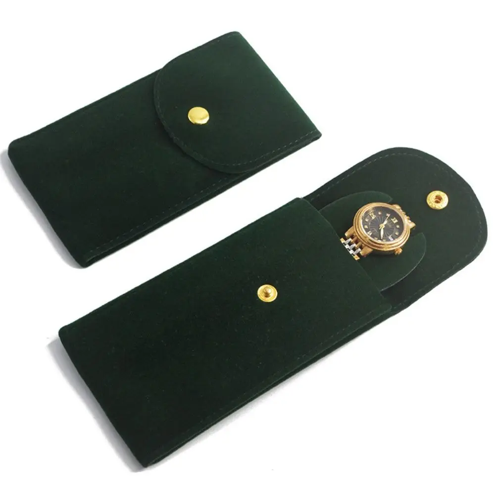 

New Flannelette Watches Pouch Portable Dust Protect Watch Boxes Case Snap Storage Bag Men