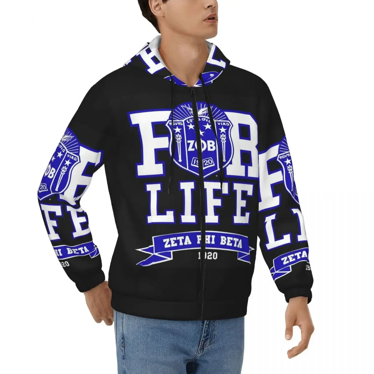 

Zeta Phi Beta Sorority Logo Толстовки на молнии Пуловер в стиле хип-хоп Осень-зима Мужчины Женщины Толстовка Топы с длинными рукавами
