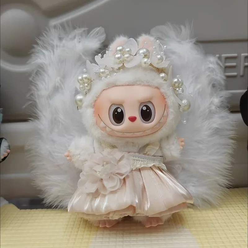 ラビュブのウェディングドレススカート、第一世代と第二世代のラビュブ用、座り姿のビニール人形、ブラインドボックスペンダント、ベビー服