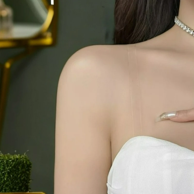 1/3 ペア透明ブラストラップ目に見えない調節可能なショルダーストラップ女性用取り外し可能なクリアノースリップストラップ DIY アクセサリー