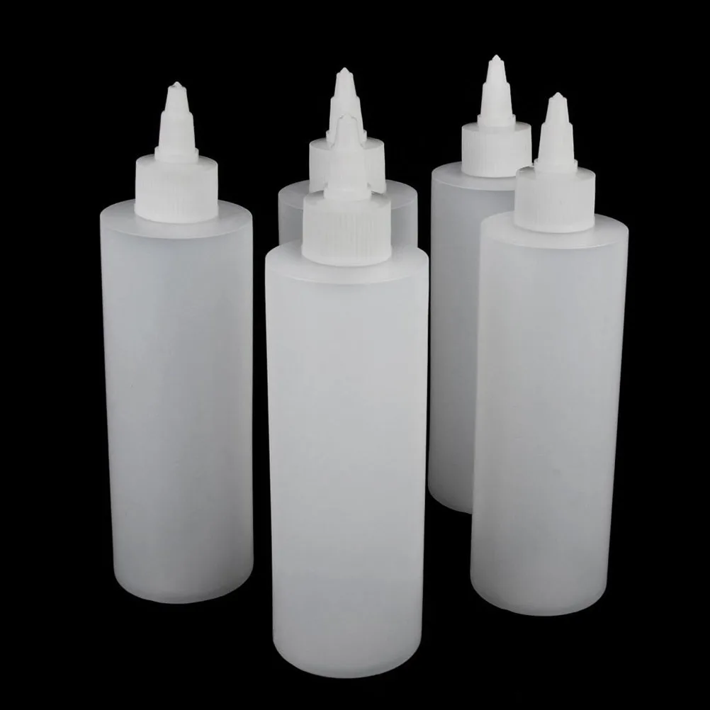

5Pcs 250Ml Empty Pigment Bottle for Ink Large Capacity Plastic Squeeze Bottles Lightweight Storage Container Tool