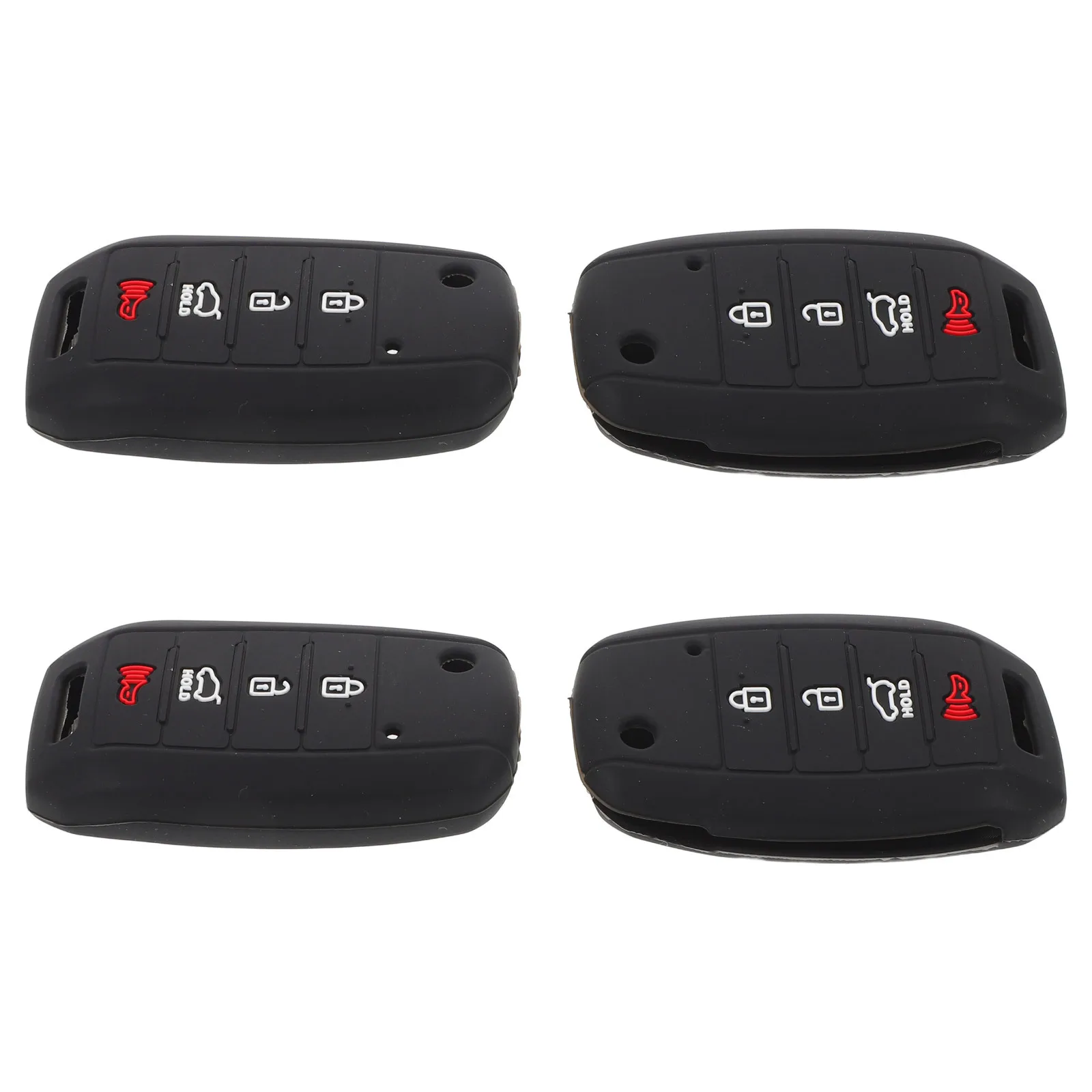 

4Pcs Silicone Key Fob Protective Covers Folding 4 Button Remote Key Case Shell Car Remote Case Shell