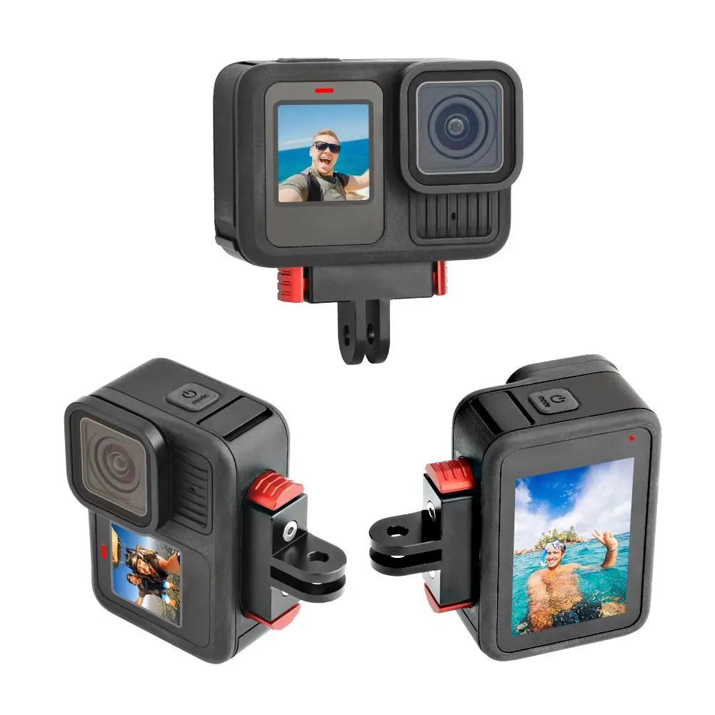 Base magnética de liberação rápida para gopro hero 13, adaptador de montagem de extensão, suporte de liga de alumínio para go pro hero 13, acessórios pretos