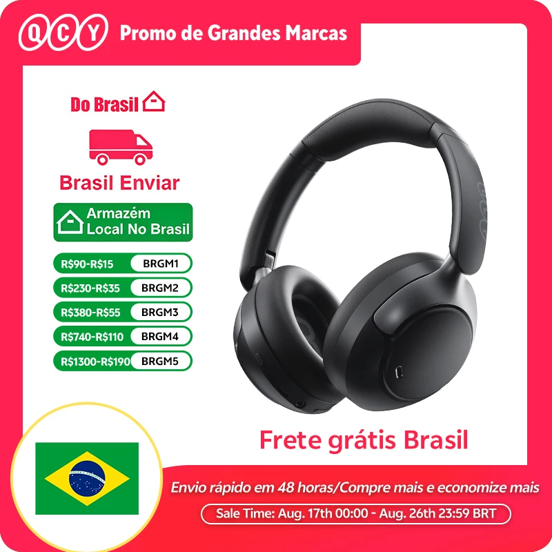 Qcy h3 pro anc fone de ouvido sem fio 50db cancelamento de ruído fone de ouvido de áudio espacial de alta resolução com ldac bluetooth 5.4 sobre fone de ouvido