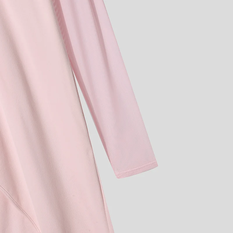 INCERUN Herren Unregelmäßiges T-Shirt mit Netz-Patchwork, Rollkragen, Langarm, Reißverschluss, Streetwear 2026, Transparente Herrenbekleidung – Detail 16