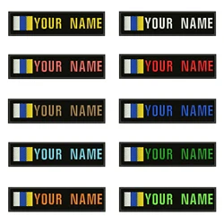 Canary Islands Flag 10X2.5cm Embroidery Custom Name Text Patch Stripes Badge Iron On Or  Patches