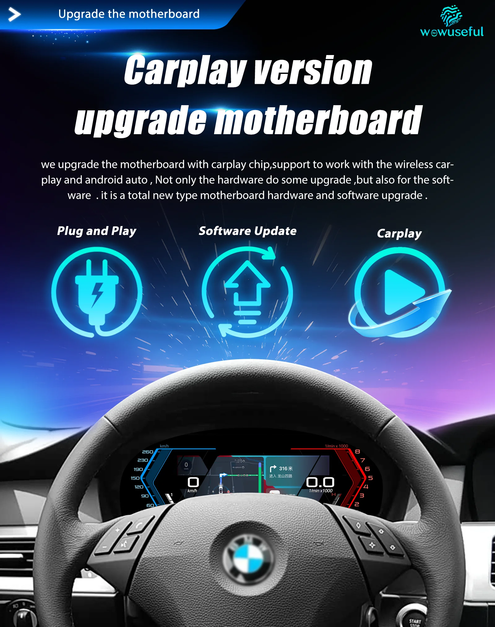 Auto-LCD-Armaturenbrett-Panel für BMW 1er E81 E82 E87 E88 2006–2015 Jahre digitales Cluster-Instrumentenanzeige, Tachometer – Detail 3