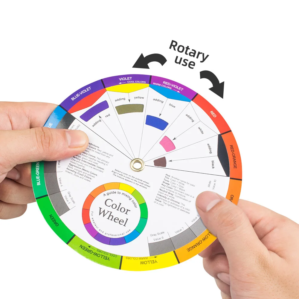 1Pcs 12 Color Paper Card Tattoo Color Wheel Circle Chromatic Eyebrow Tattoos Design Nails Professional Pigment Makeup Supplies