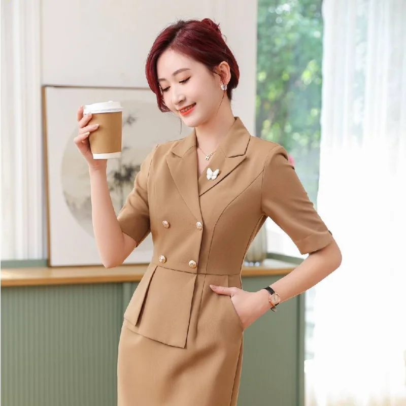 JUPAOPAO2024Professional Dress for Women Summer Temperament Waist Tightening and Slimming Company Workplace Uniform High Quality