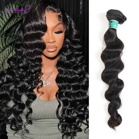 ALI GRACE Hair Peruvian Loose Wave Hair 1/3/4 PCS 100% Remy Hair Machine Double Weft Free Shipping Human Hair Bundles 10-28 inch