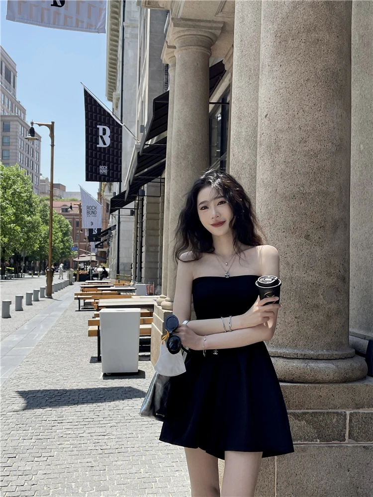 

Sexy Bandeau One-Piece Pants High Waist ort orts Svel Bla White Collar Bridesmaid Suit Women Summer Faion Dr