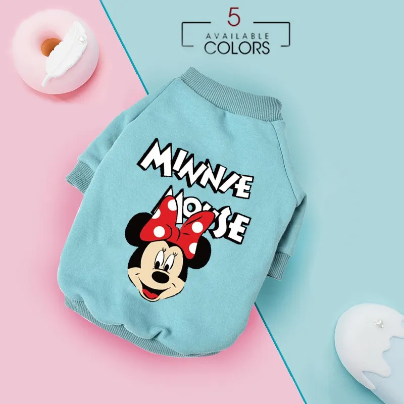 Disney New Pet Dogs Clothes Minnie Pattern Dogs Pullover French Bulldog For Puppy Small Medium Dogs Sweatshirt Chihuahua Perro