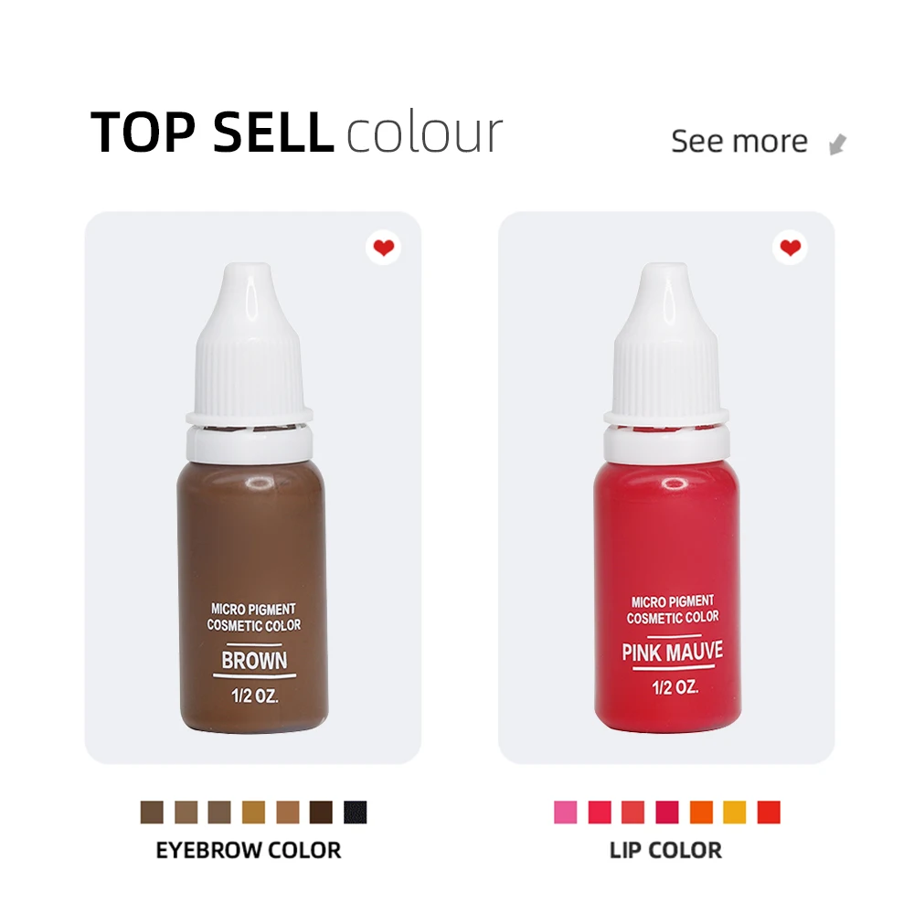 15ML/Bottle Professional Microblading Pigment Permanent Makeup Eyebrow Tattoo Ink Body Supplies Pigment Practice Tattoo Pigments