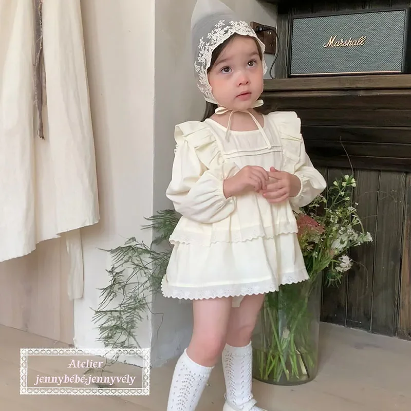 2025 New Spring Toddler Baby Girl Romper Long Sleeved Cotton Solid Color Newborn Baby Girl Jumpsuit 0-24M Children Clothes
