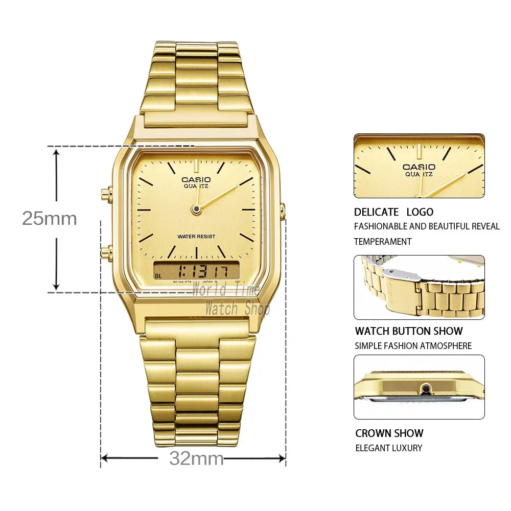 Casio Watch Gold Watch Waterproof Military Wristwatch Relogio Masculino AQ230GA9D/B