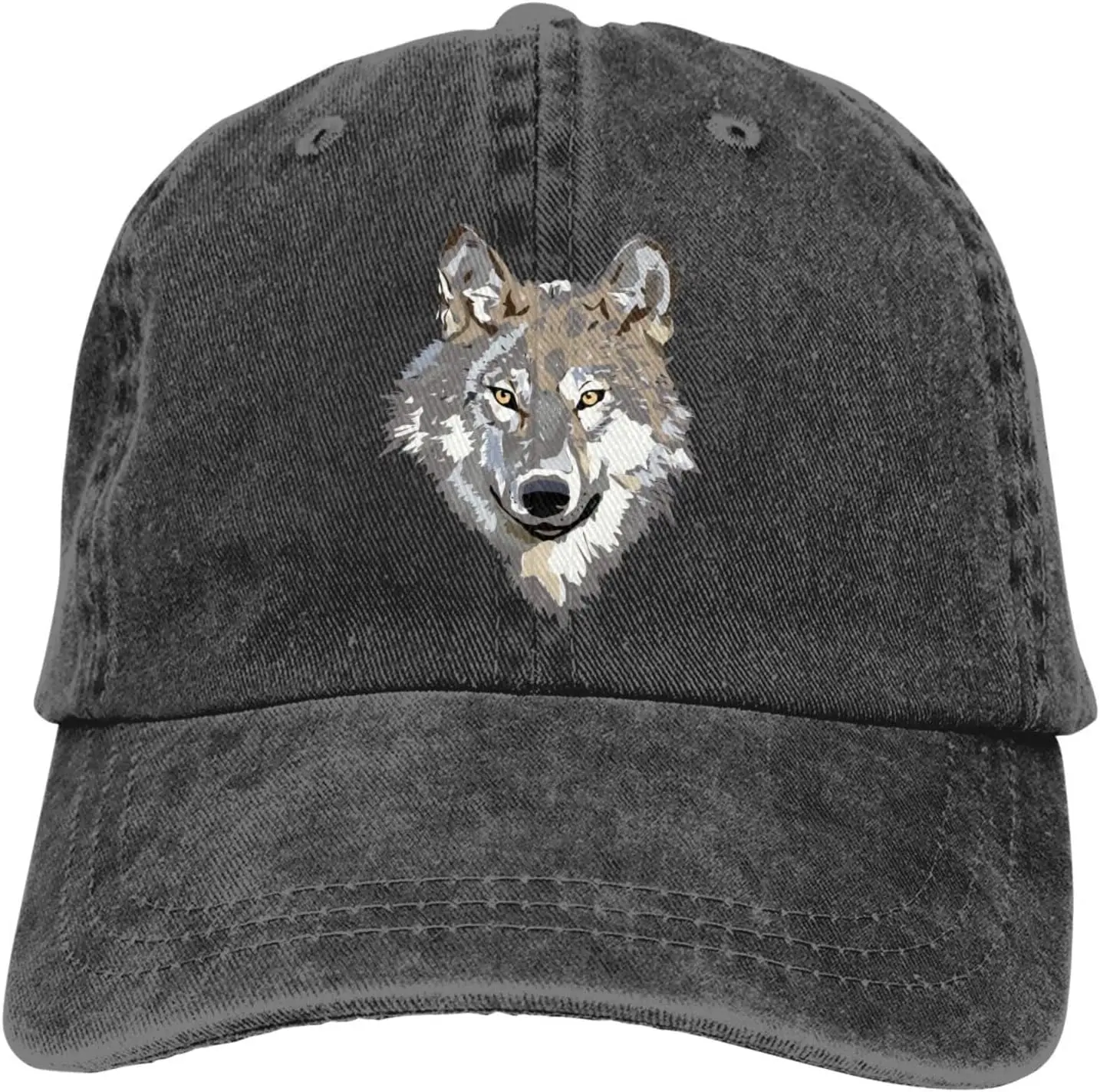 

Hats for Men Black Baseball Cap Wolf Women Vintage Adjustable Dad Hat Funny Trucker Hat Summer Washed Cotton