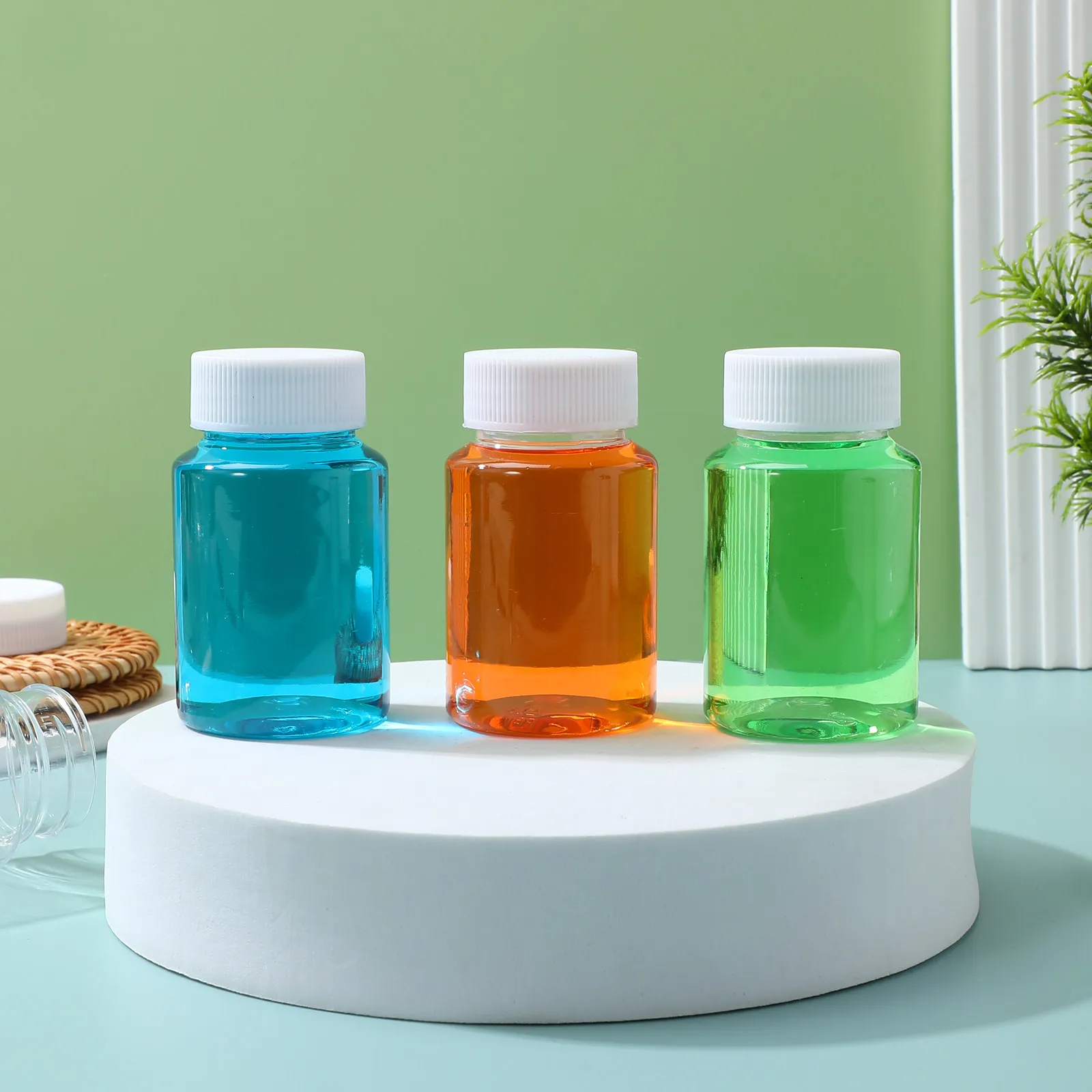 10Pcs 80Ml Pet Clear Storage Bottle with Screw Lid Waterproof Sealed Container for Pills Herbal Food Supplements Granules