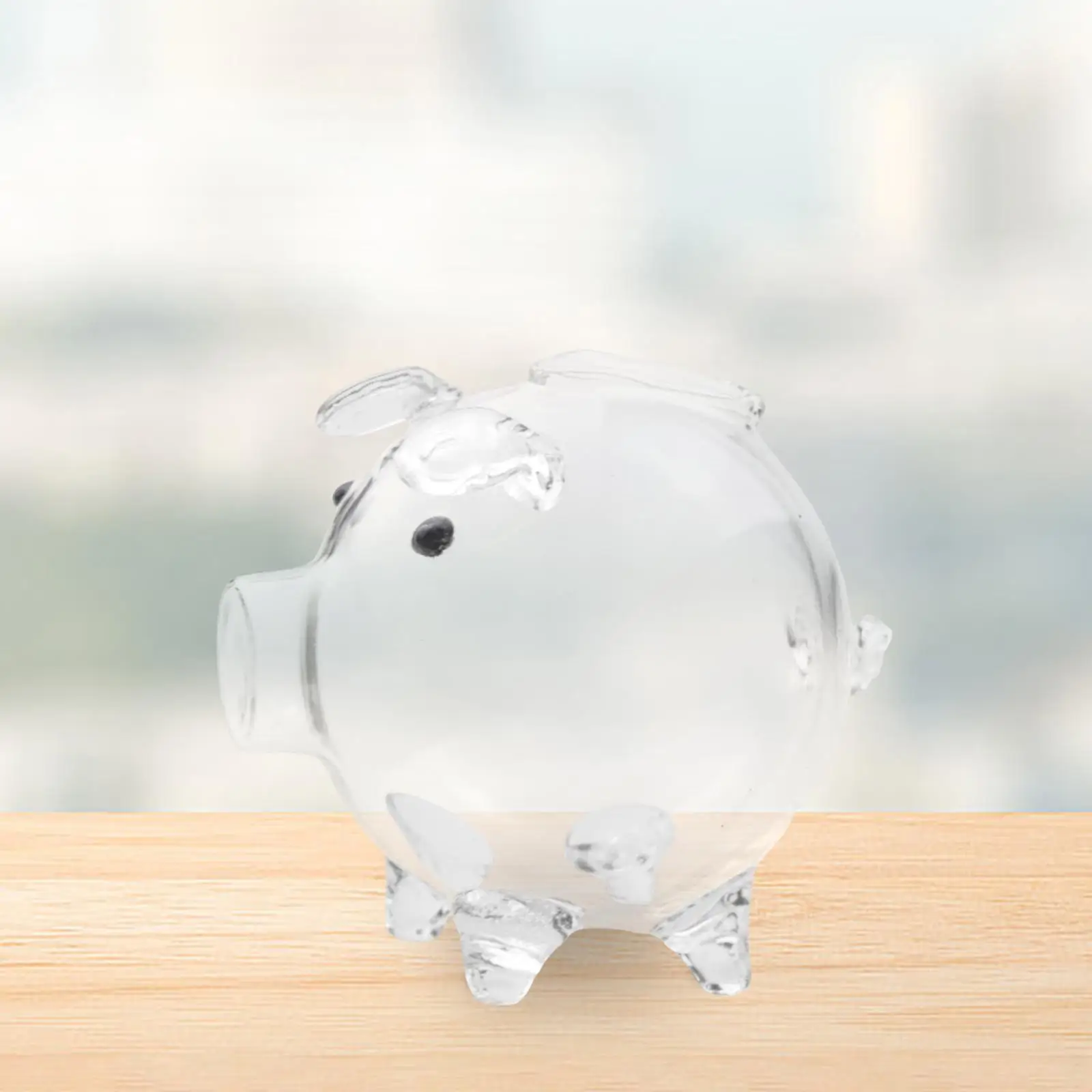 Glass Piggy Bank Ornament Unopenable Lovely Practical Gift Saving Pot Money Saving Jar for Home Decoration Teens Christmas